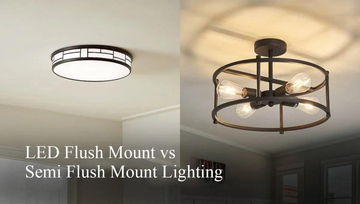 LED flush mount compared to a semi-flush mount ceiling light
