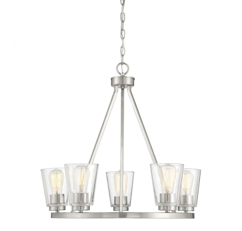 Contemporary 5 Light Chandelier from the Calhoun Collection
