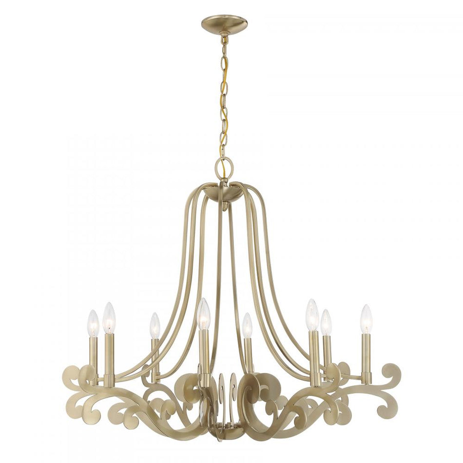 8 Light Chandelier from the Lombard Collection