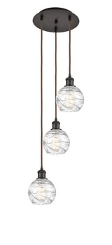 Traditional Multi Light Pendant from the Athens Water Glass Collection