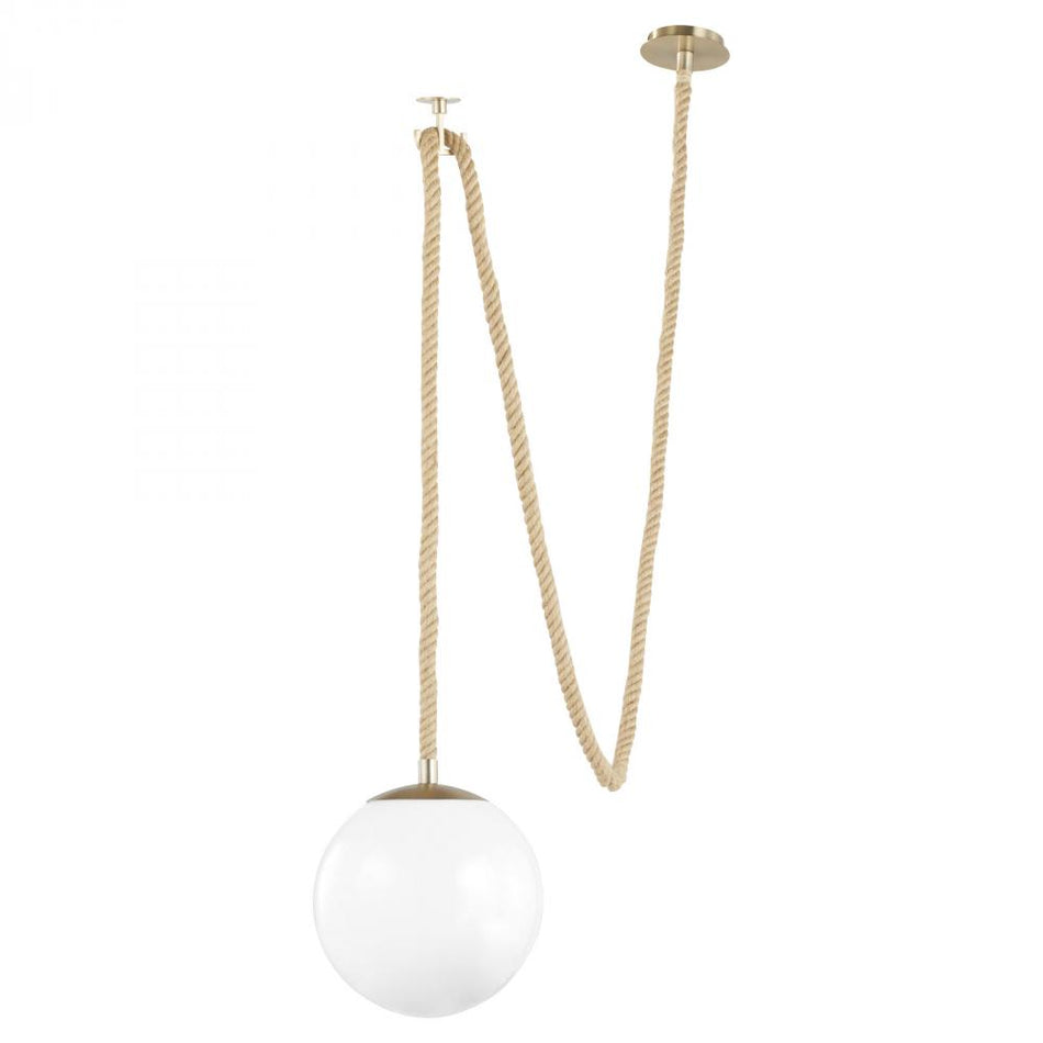 Rockport 1 LightPendant | Aged Brass | Natural Sisal