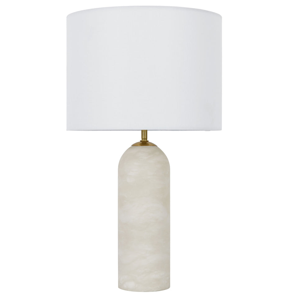 Beacon Lighting Firma 2Lt Alabaster Table Lamp w/White Linen Shade
