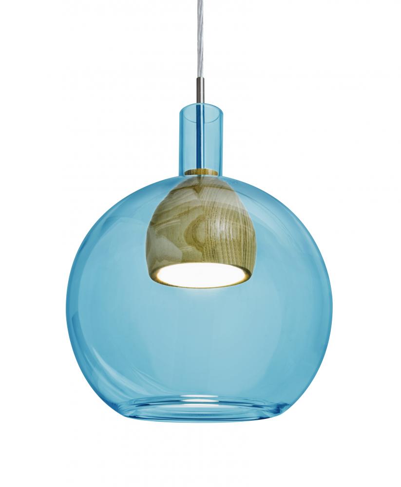 Besa, Benji Cord Pendant, Blue/Medium, Finish, 1x9W LED