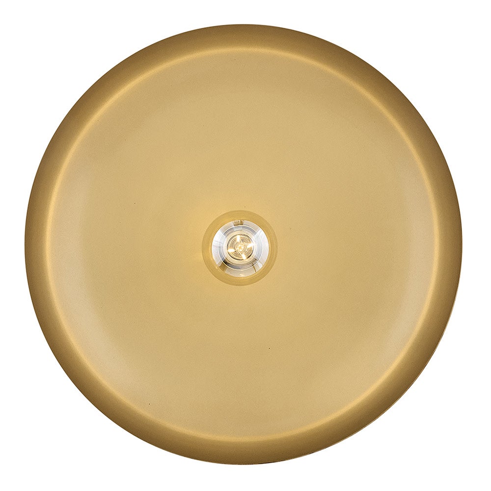 Sadie 18" Shallow Pan Pendant in Lacquered Brass with Light Taupe