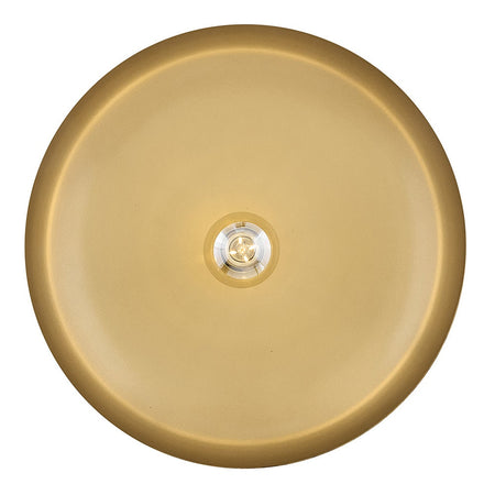 Sadie 18" Shallow Pan Pendant in Lacquered Brass with Light Taupe