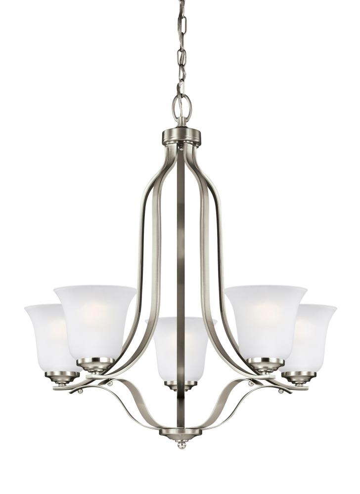 Emmons traditional 5-light indoor dimmable ceiling chandelier pendant light silver