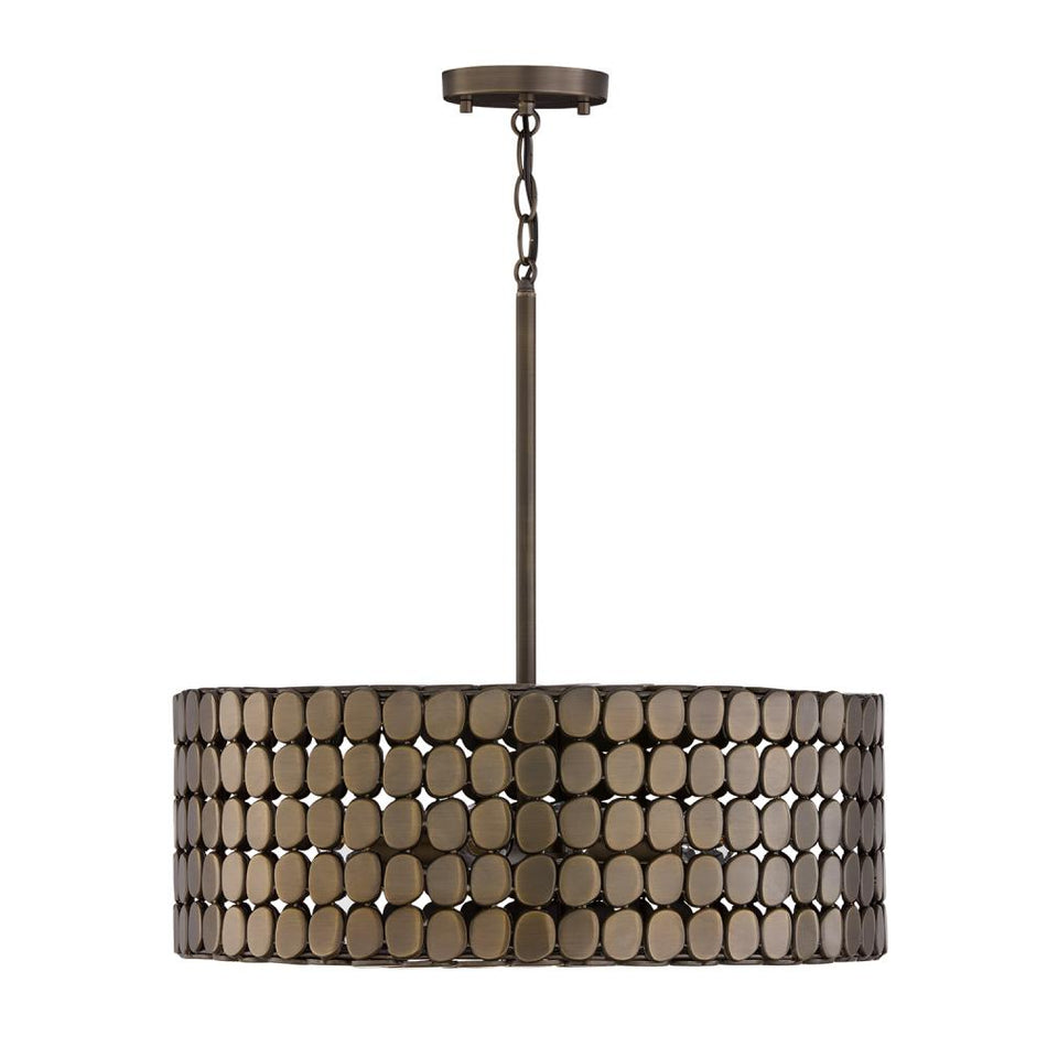 Transitional Drum Shade Pendant from the Eliana Collection