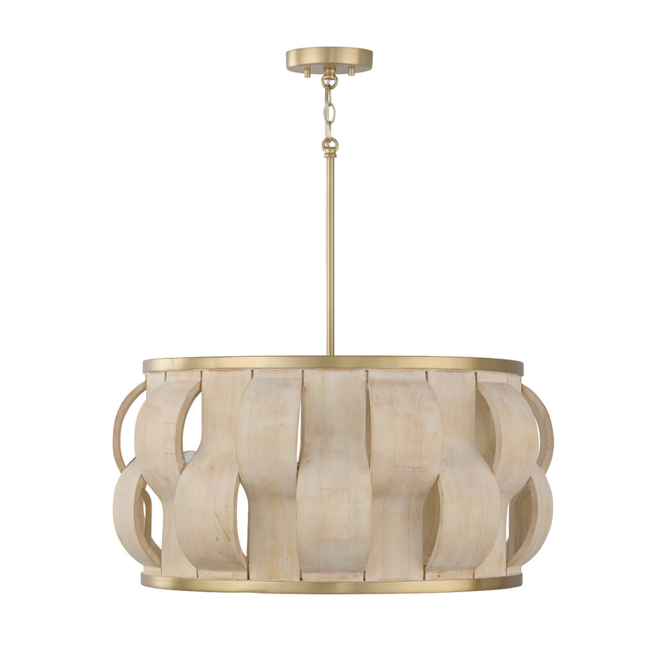 Transitional Drum Shade Pendant from the Willa Collection