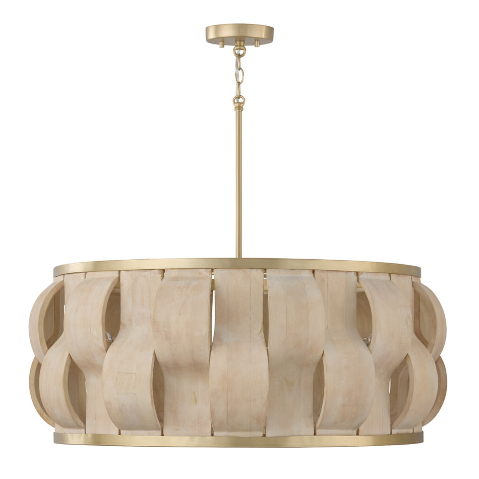 Transitional Drum Shade Pendant from the Willa Collection