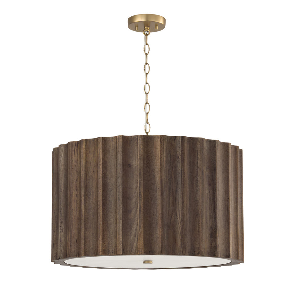 Transitional Drum Shade Pendant from the Cody Collection