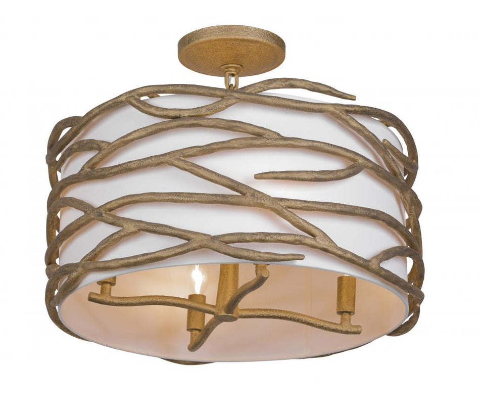 Modern Drum Shade Semi-Flush Mount from the Branch Reality Collection
