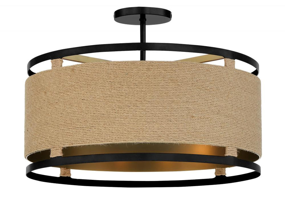 Transitional Drum Shade Semi-Flush Mount from the Windward Passage Collection