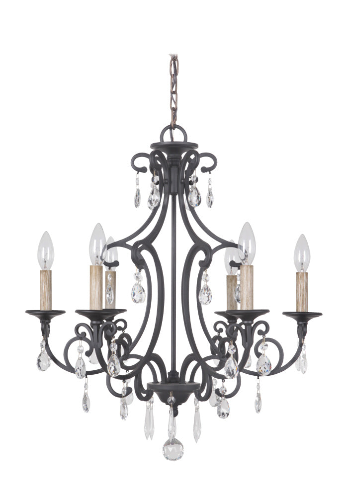 Traditional 6 Light Chandelier from the Bentley Collection