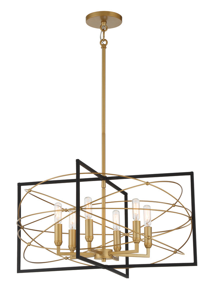 Transitional 6 Light Chandelier from the Titans Trace Collection