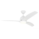 Avila 54" Dimmable Integrated LED Indoor/Outdoor Coastal Black Ceiling Fan with Light Kit