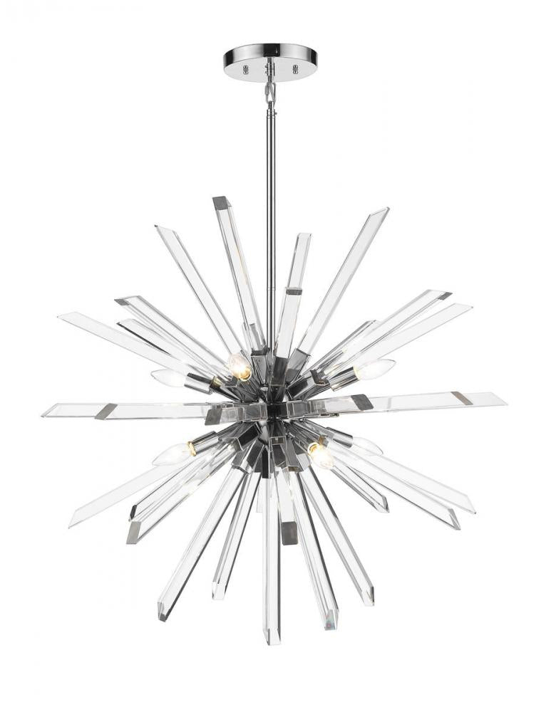 Modern 8 Light Chandelier from the Burst Collection