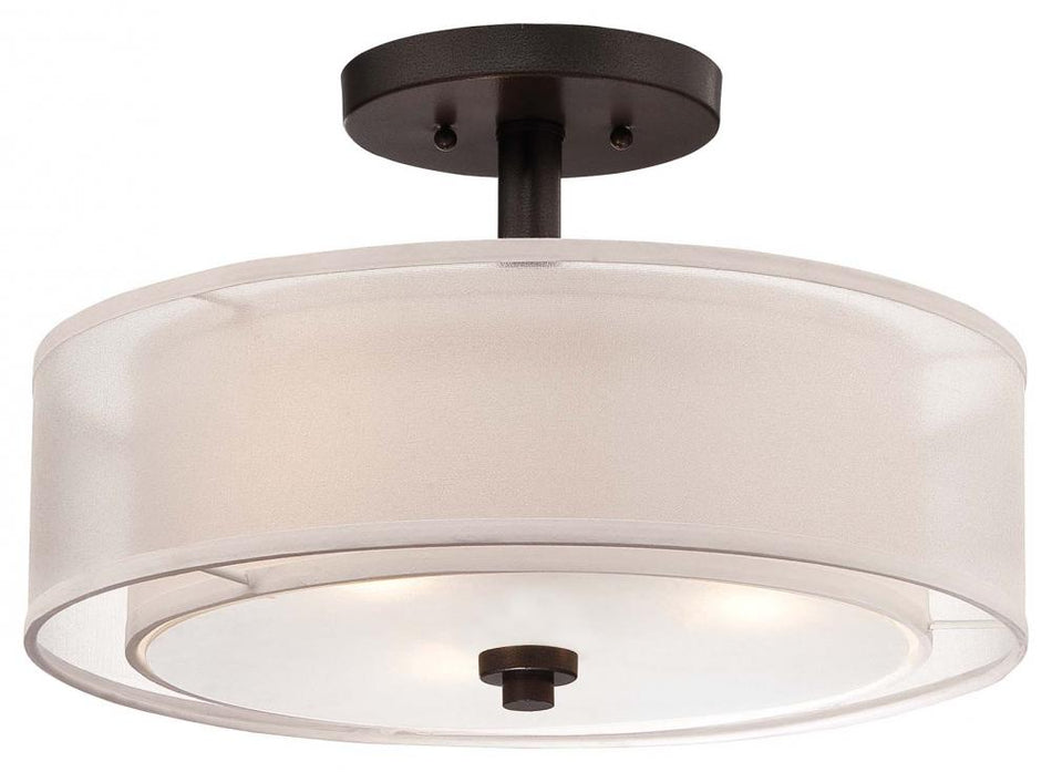 Transitional Drum Shade Semi-Flush Mount from the Parsons Studio Collection
