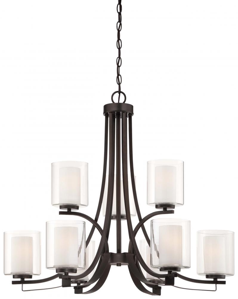 Transitional 9 Light Chandelier from the Parsons Studio Collection