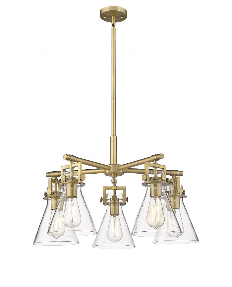 Transitional 5 Light Chandelier from the Newton Cone Collection
