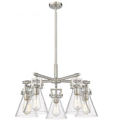 Transitional 5 Light Chandelier from the Newton Cone Collection