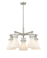 Transitional 5 Light Chandelier from the Newton Cone Collection