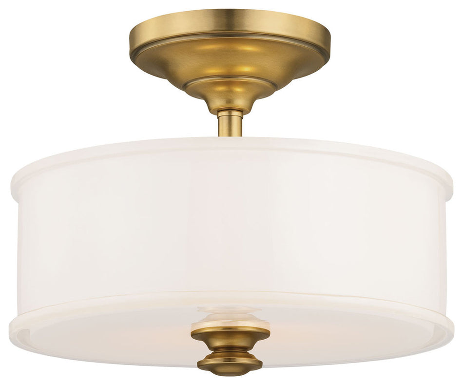 Traditional Drum Shade Semi-Flush Mount from the Harbour Point Collection