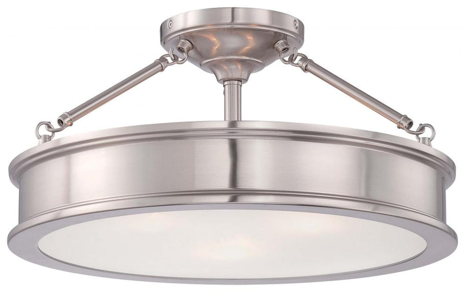 Traditional Drum Shade Semi-Flush Mount from the Harbour Point Collection