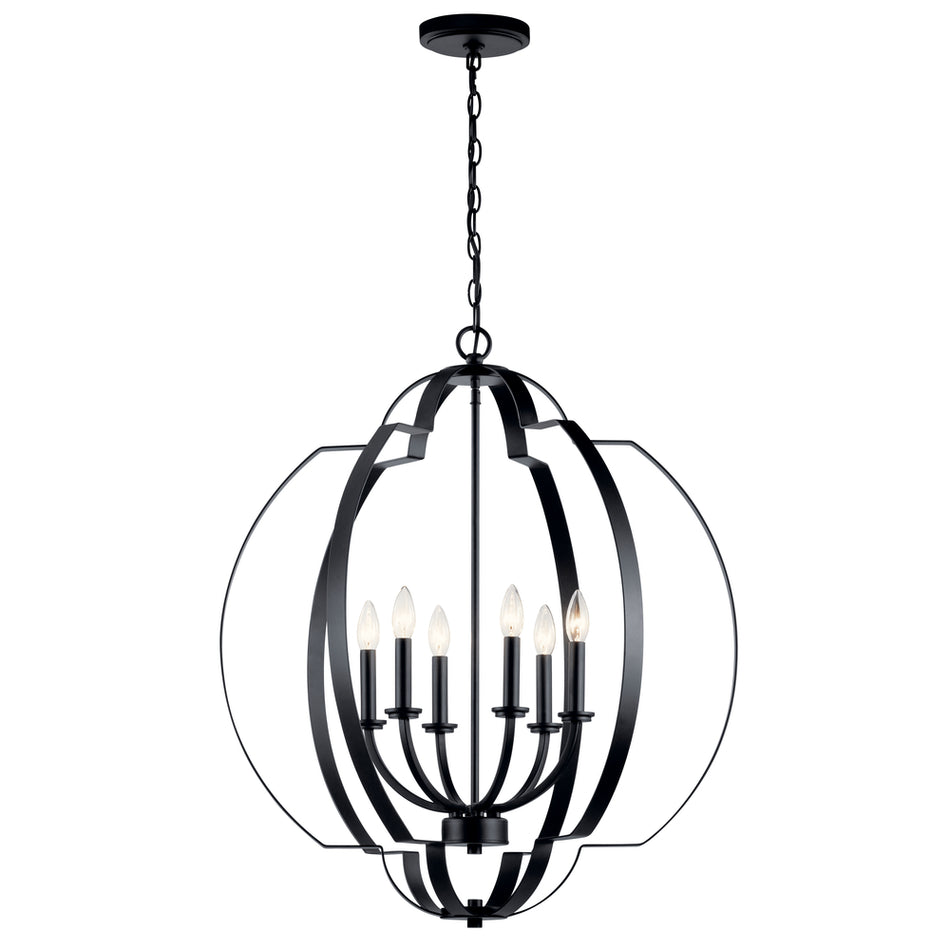 Traditional 6 Light Chandelier from the Voleta Collection