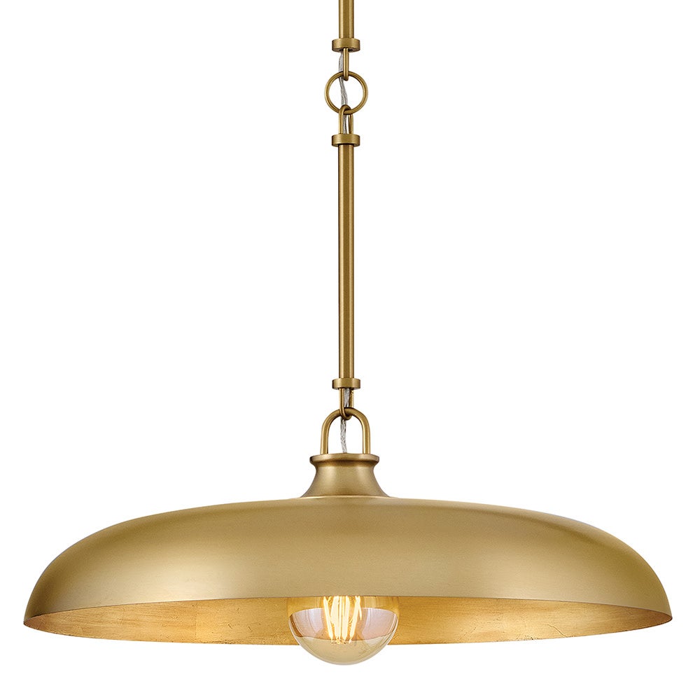 Sadie 18" Shallow Pan Pendant in Lacquered Brass