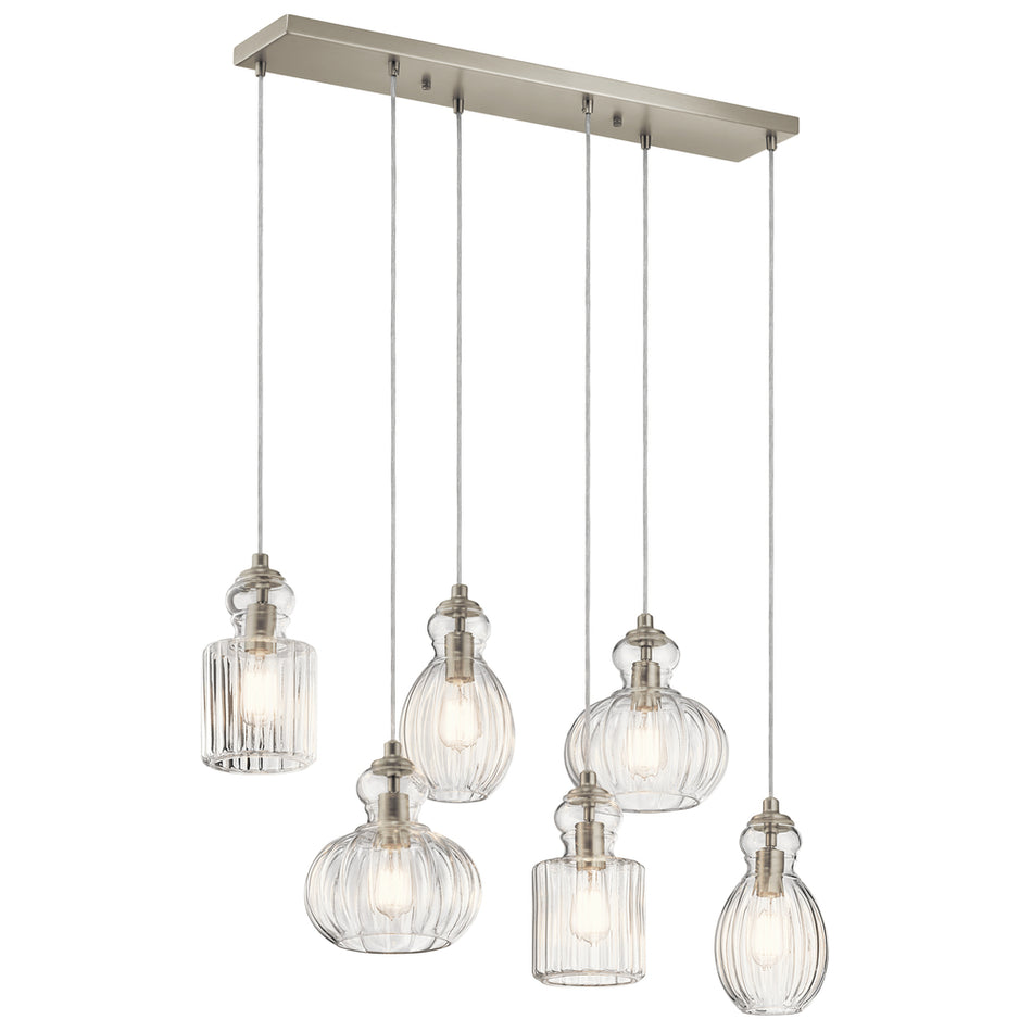 Contemporary 6 Light Chandelier from the Riviera Collection