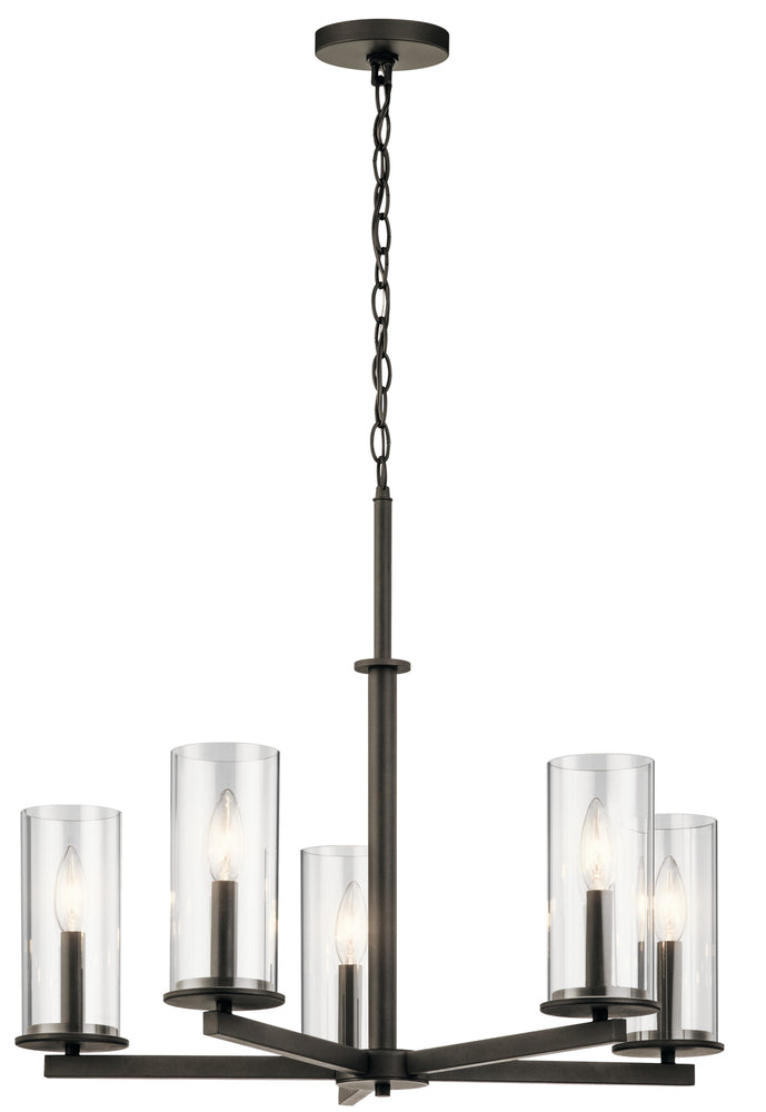 Contemporary 6 Light Chandelier from the Crosby Collection
