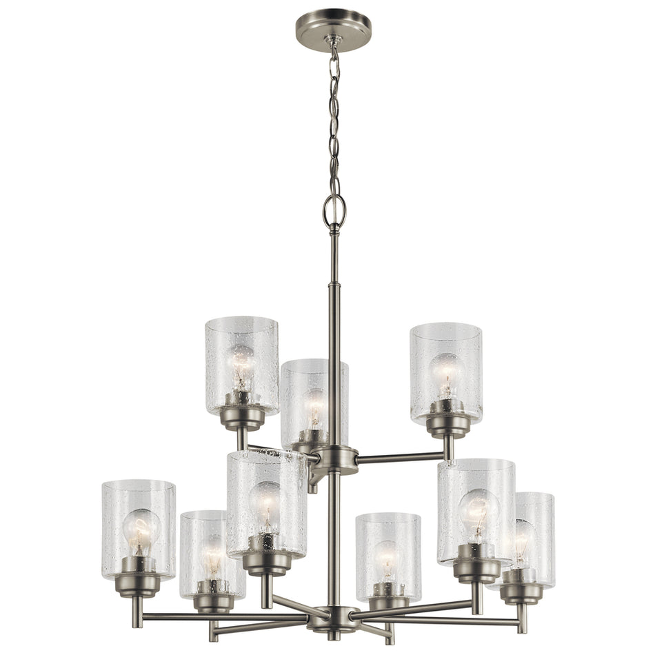 Industrial 9 Light Chandelier from the Winslow Collection
