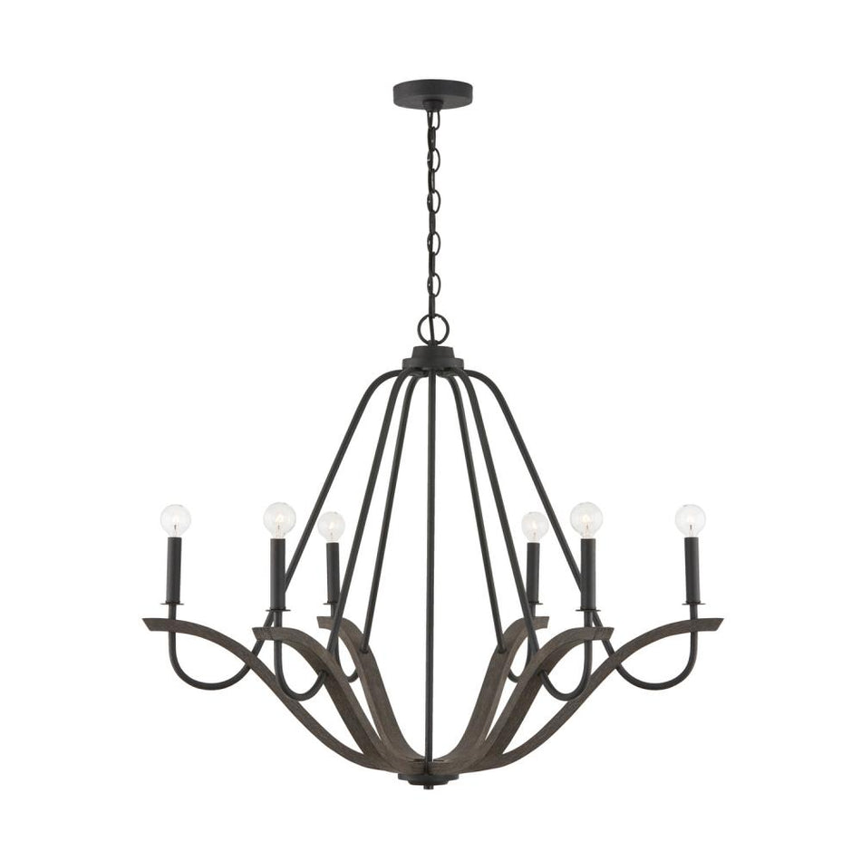 Transitional 6 Light Chandelier from the Clive Collection