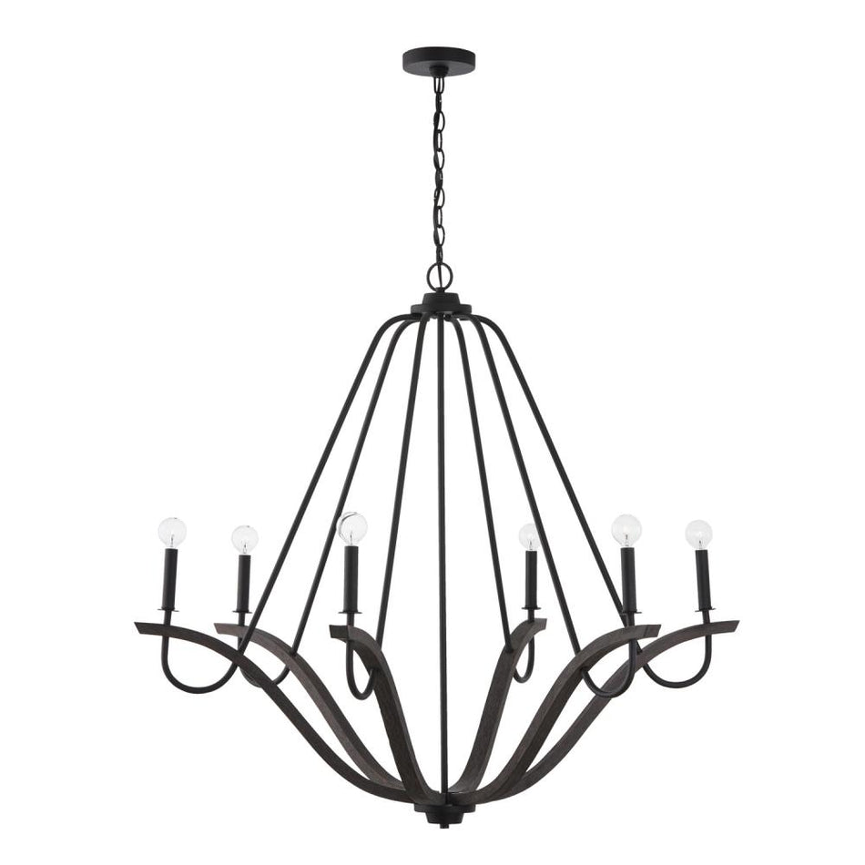 Transitional 6 Light Chandelier from the Clive Collection
