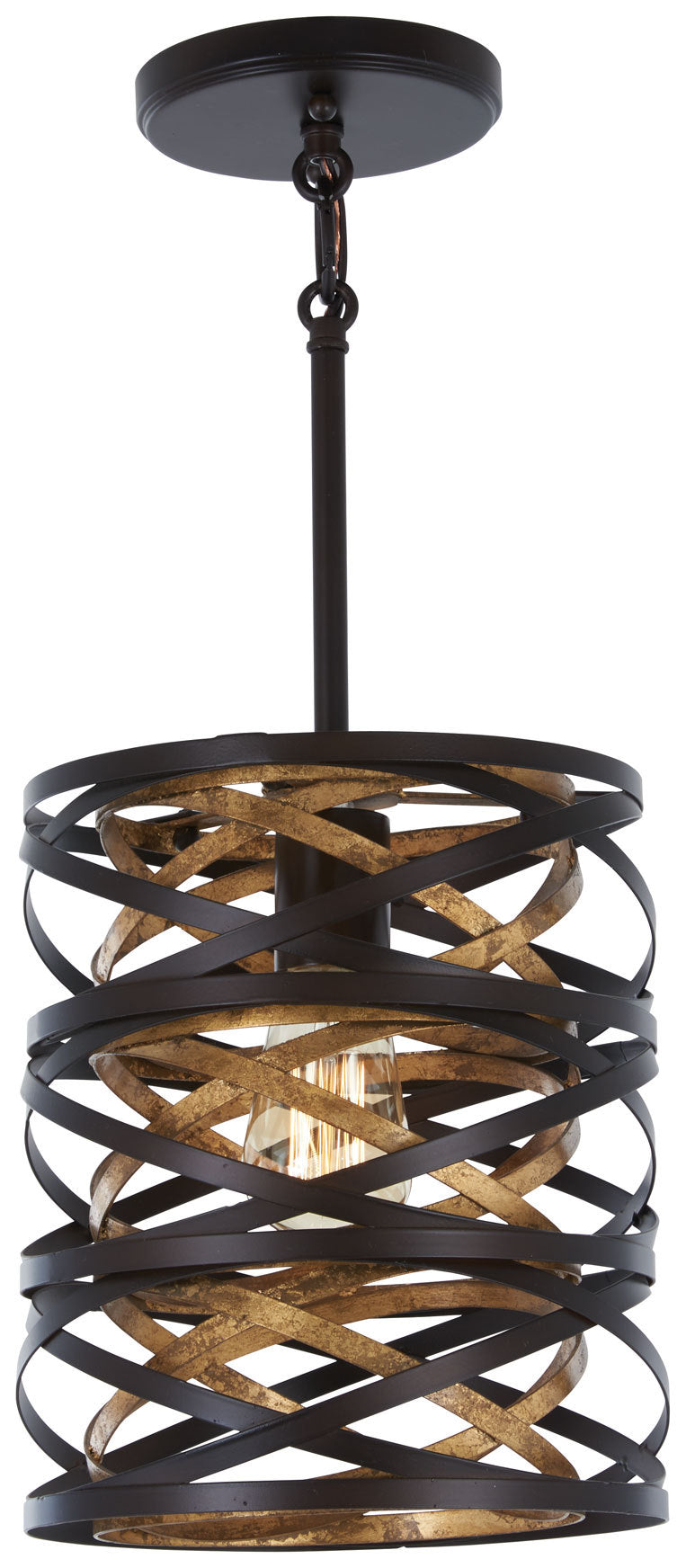 Modern Drum Shade Mini Pendant from the Vortic Flow Collection