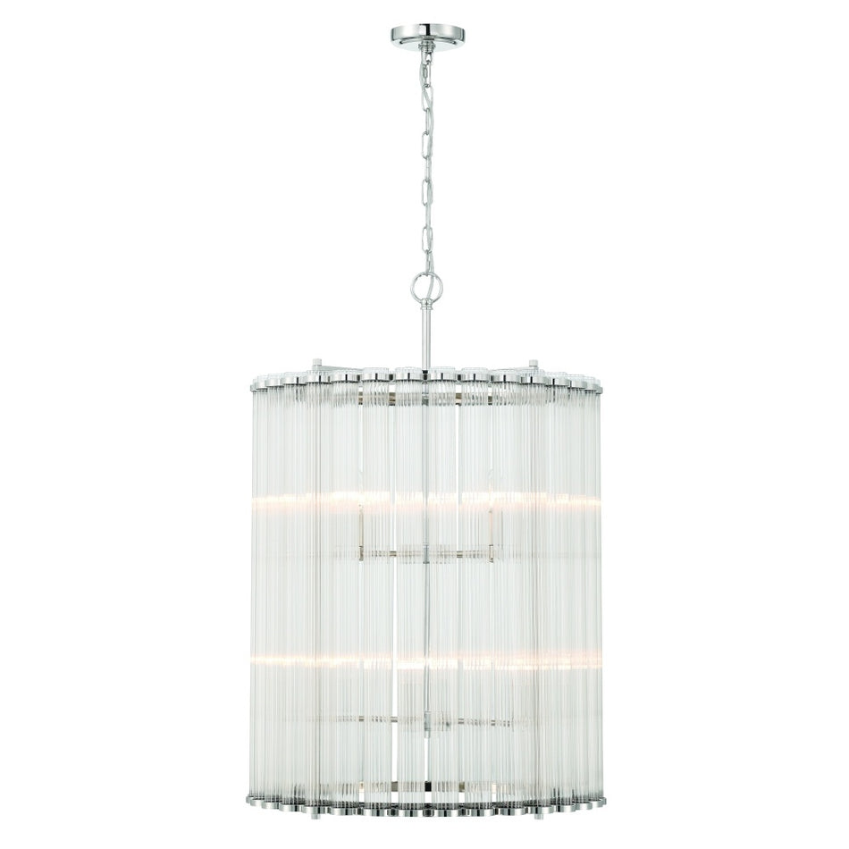 Traditional Drum Shade Pendant from the GLASBURY Collection