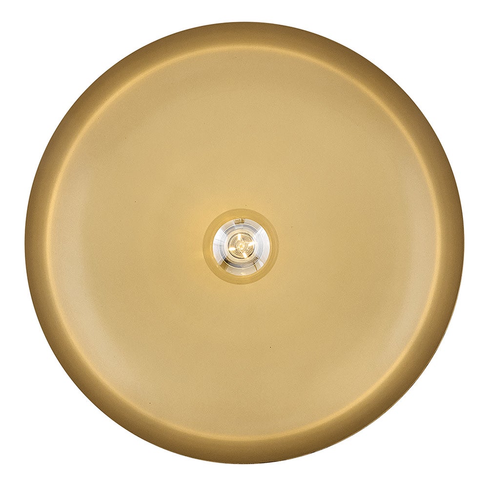 Sadie 18" Shallow Pan Pendant in Lacquered Brass with Black
