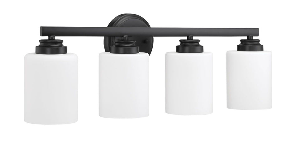 Bolden 4 Light Vanity (White Glass)