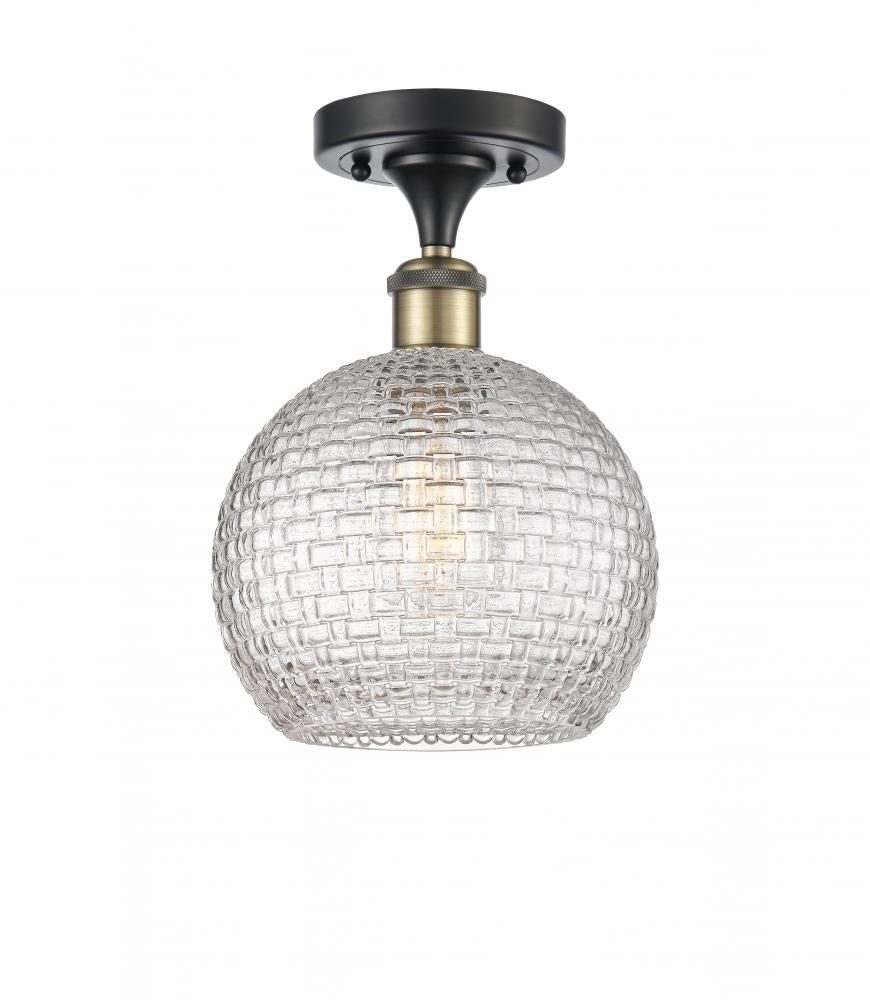 Contemporary Semi-Flush Mount from the Athens Water Glass Collection