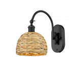 Country/Rustic Wall Sconce from the Woven Rattan Collection