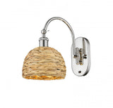 Country/Rustic Wall Sconce from the Woven Rattan Collection