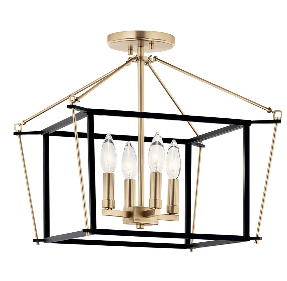 Contemporary Foyer Hall Semi-Flush Mount from the Eisley Collection