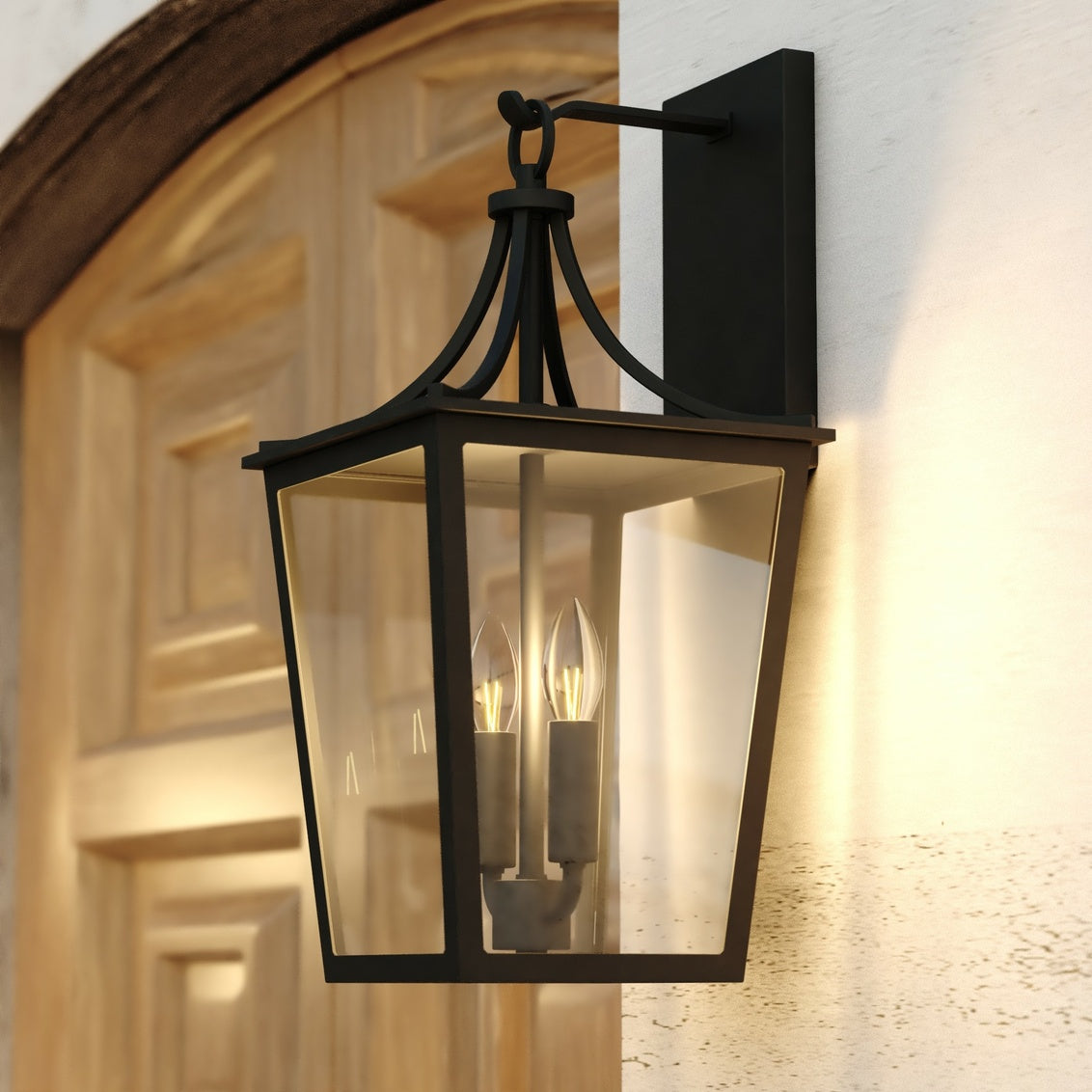 Cottage Grove 9" Outdoor Wall Light in Matte Black