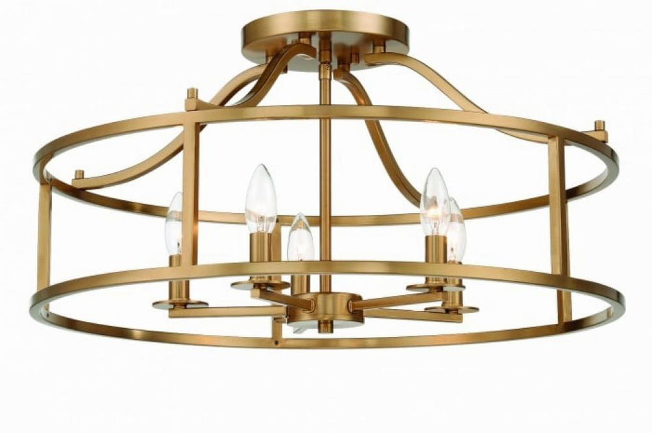 Contemporary Drum Shade Semi-Flush Mount from the Stockton Collection