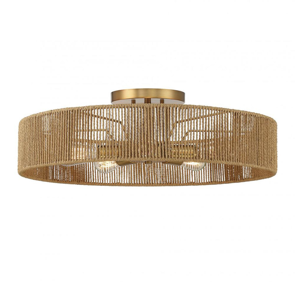 Contemporary Drum Shade Semi-Flush Mount from the Ashe Collection