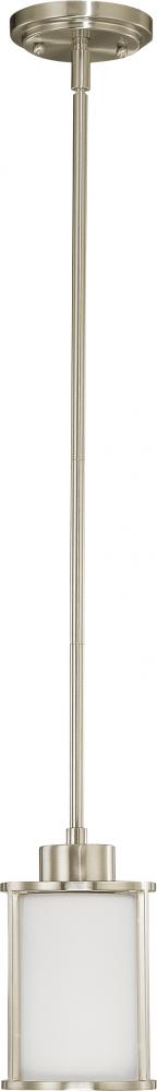 Odeon; 1 Light; Mini Pendant with Satin White Glass; Finish