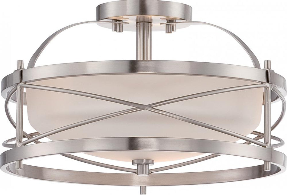 Traditional Drum Shade Semi-Flush Mount from the Ginger Collection