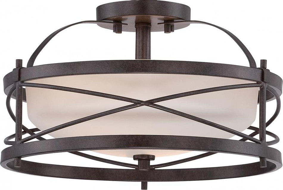 Traditional Drum Shade Semi-Flush Mount from the Ginger Collection
