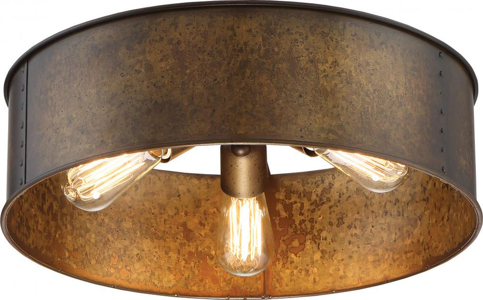 Traditional Drum Shade Flush Mount from the Kettle Collection