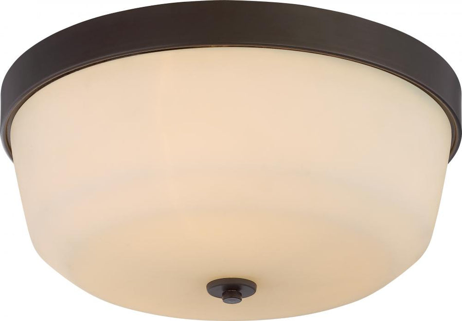 Laguna; 3 Light; Flush Fixture with White Glass; Finish
